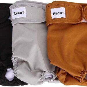 3PK AVONT SUPER ABSORBANT WASHABLE FEMALE DOG DIAPERS - EXTRA LARGE (25"-35" ) -